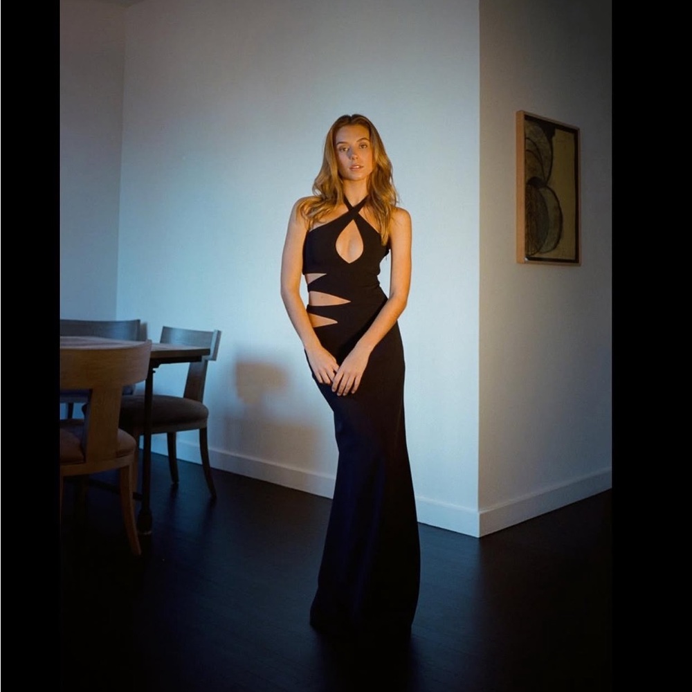 JIN GIORGIO Mihwa maxi dress in black NWT
